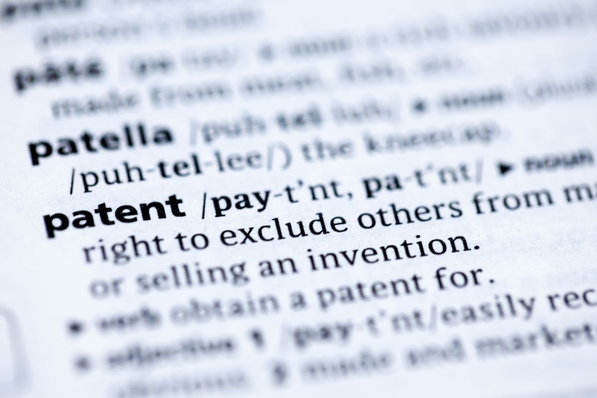Close up to the dictionary definition of Patent